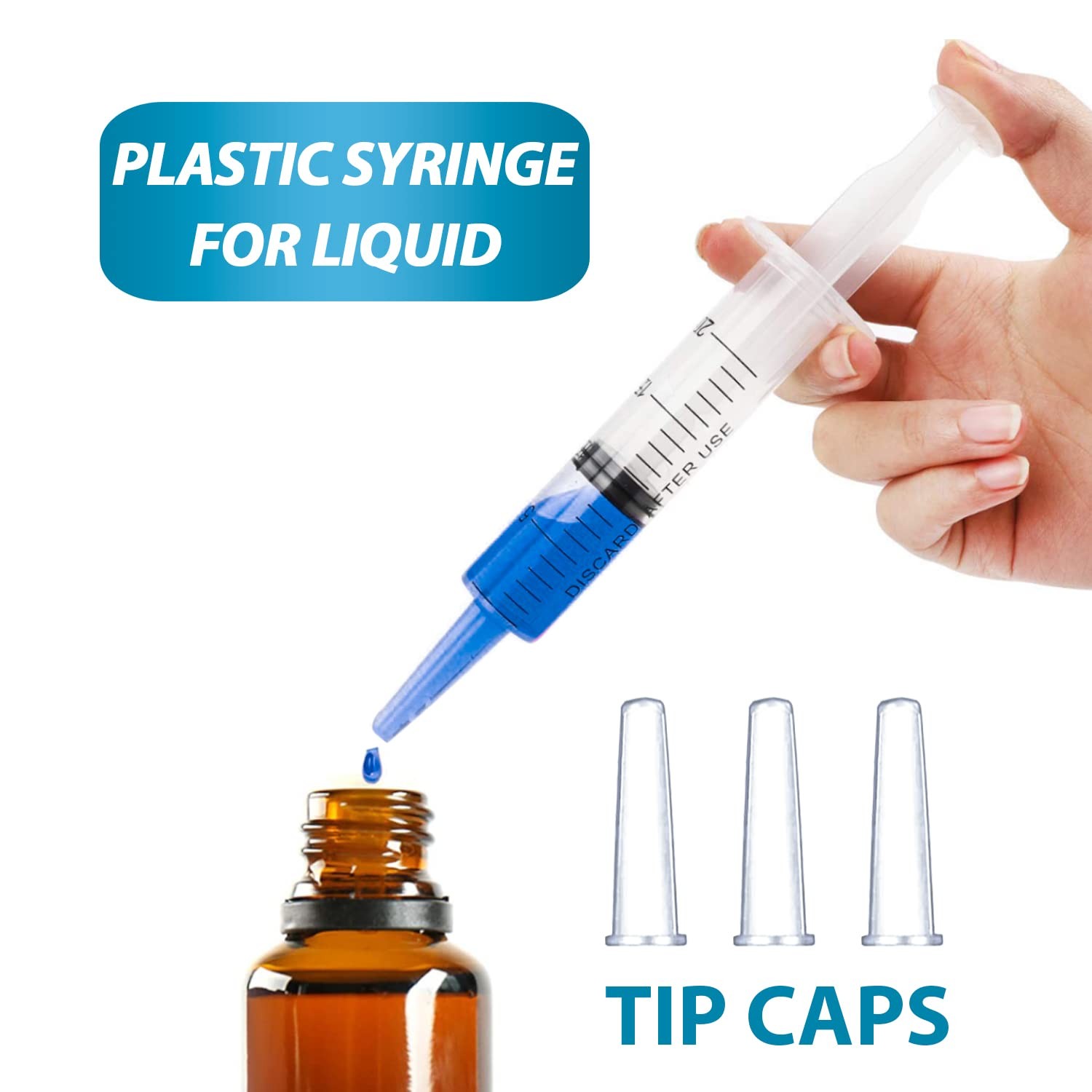 20ml Syringe for Liquid, Oral, Scientific Labs, Measurement, 20 ml, 3 pack