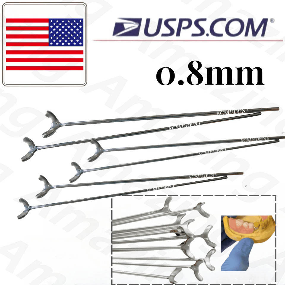 20Pcs 0.8mm Dental Ball Retainer J Clasp Oblique Clasps Bars Y-Type Scheu Style