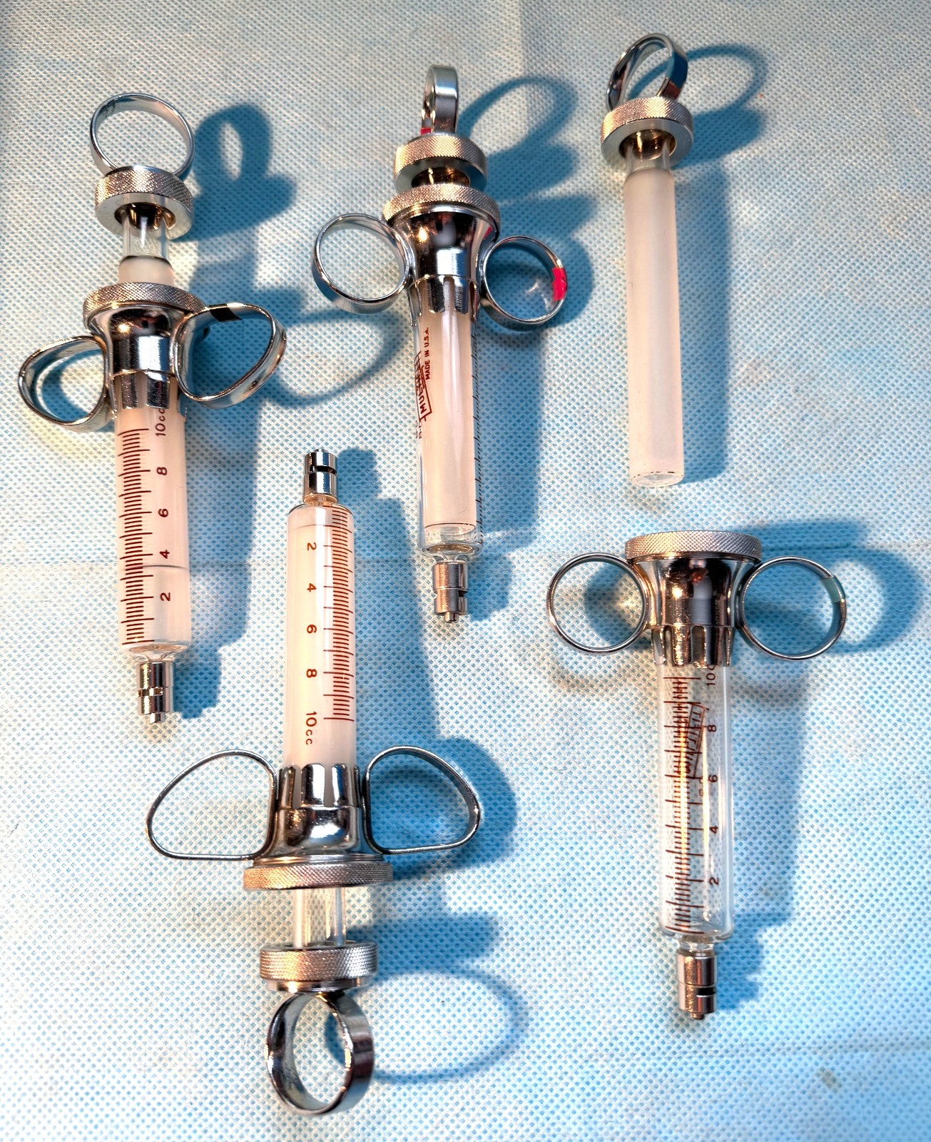 B-D 10cc Glass syringe with luer lock tip & finger ring control