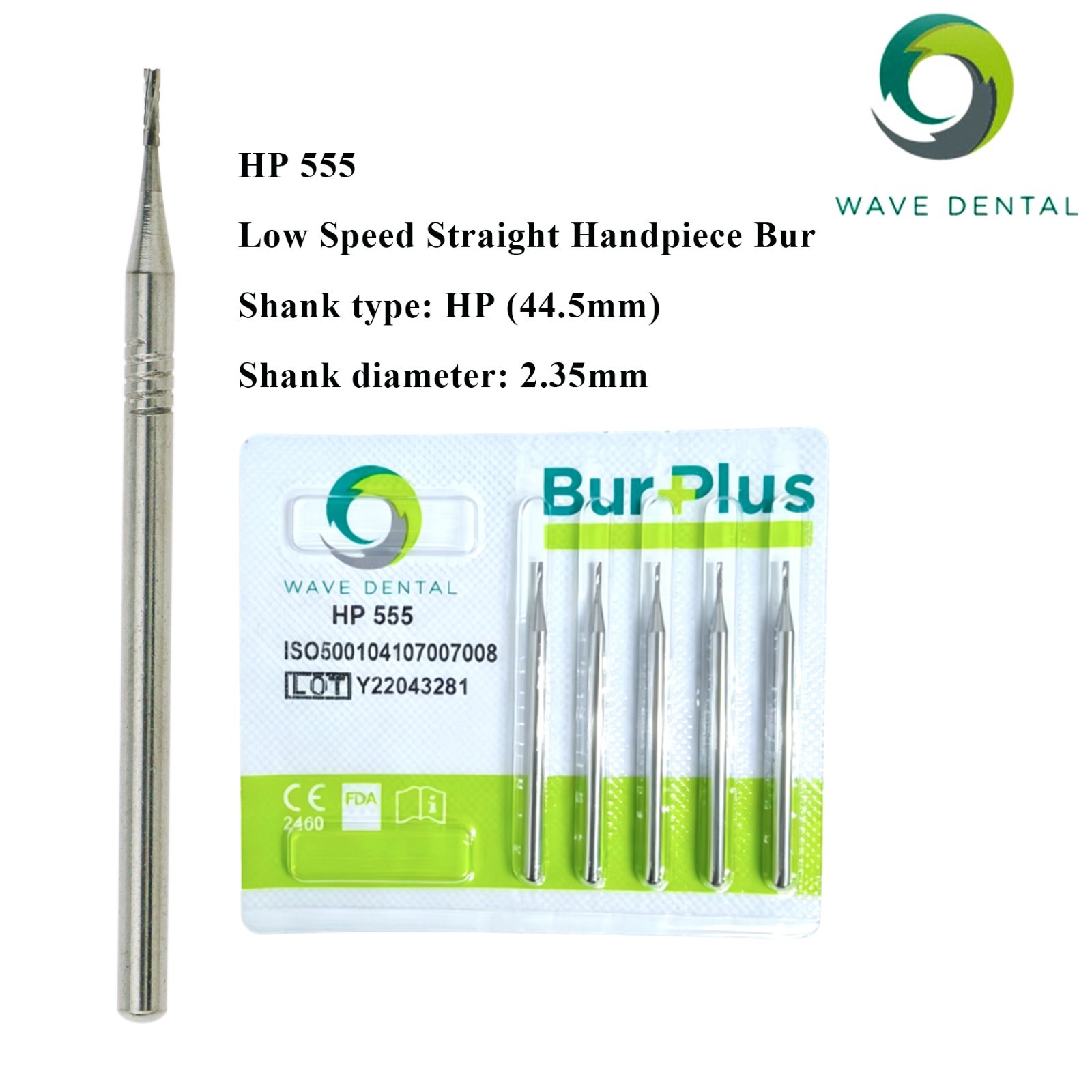 US Wave Dental Carbide Straight Fissure Surgical HP Burs For Low Speed Straight