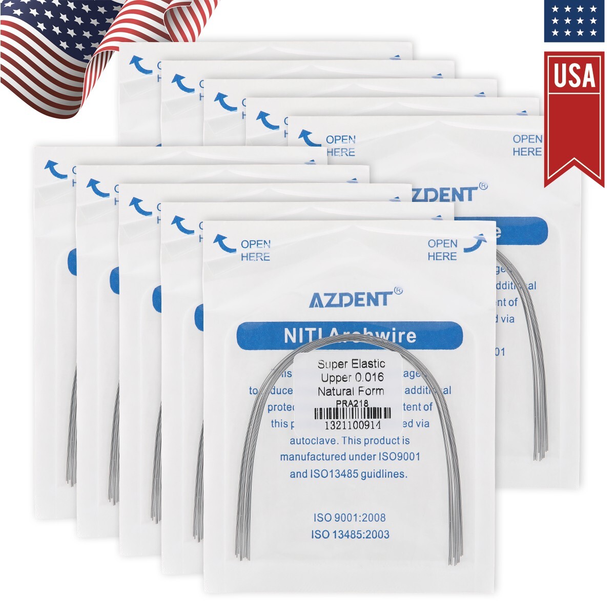 AZDENT Dental Orthodontic Super Elastic Arch Wires Round Niti/Stainless Steel