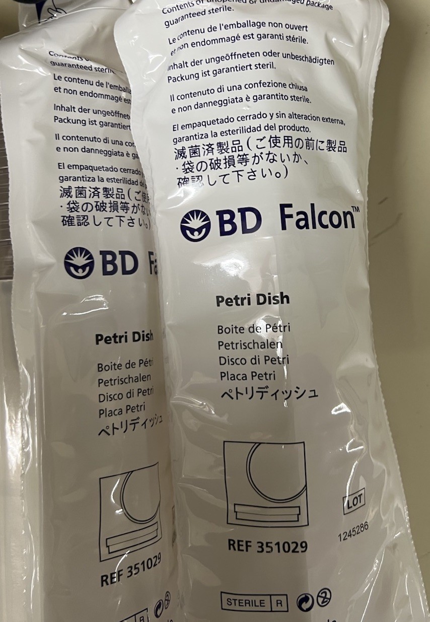Lot of BD Falcon 351029 Petri Dishes – 100 x 15mm – Lid & Base – 160 Sets Total