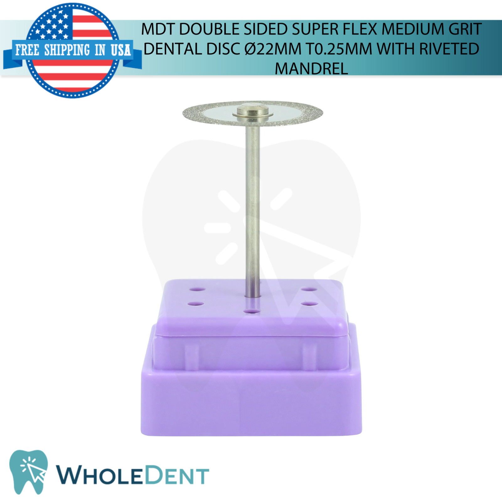 Medium Grit Double Sided Diamond Super Flex Dental Disc Ø22mm Thickness 0.25mm