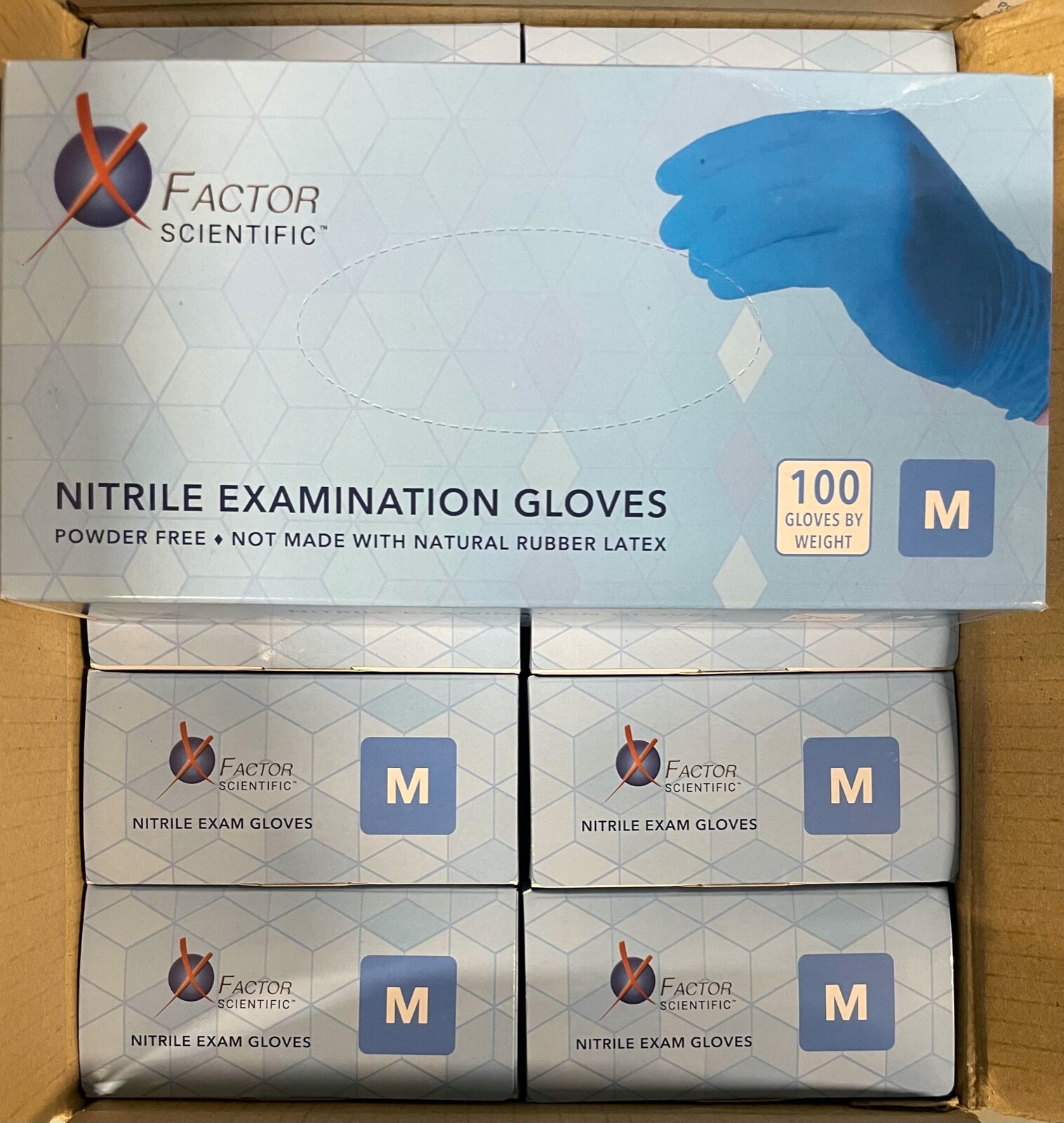 10 Boxes Factor – Blue Nitrile Examination Rubber Latex Free 100xBox