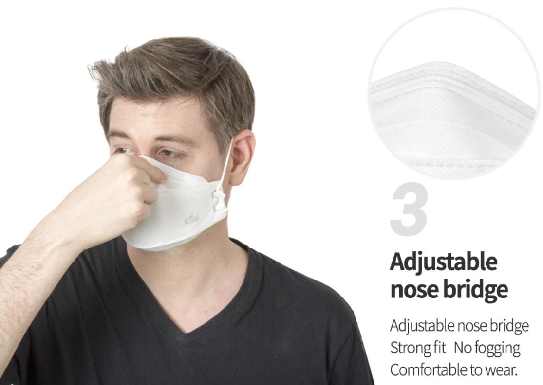 Pack of 10 BOTN Medium Adjustable KF94 Korean Face Mask Made in Korea Dust Cover