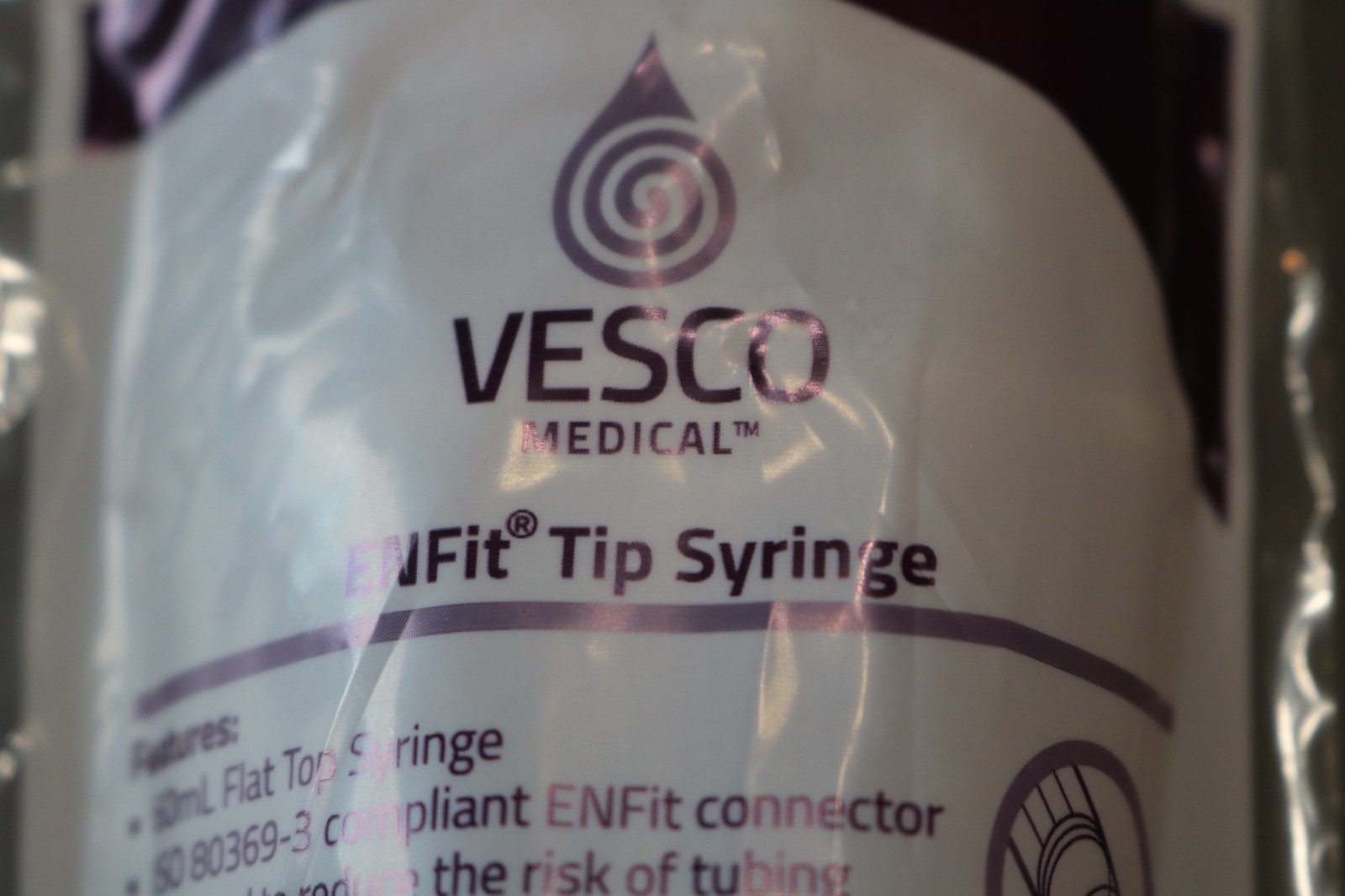 VESCO ENfit TIP SYRINGE 60ML VED660 QUANTITY 15 NEW AND SEALED