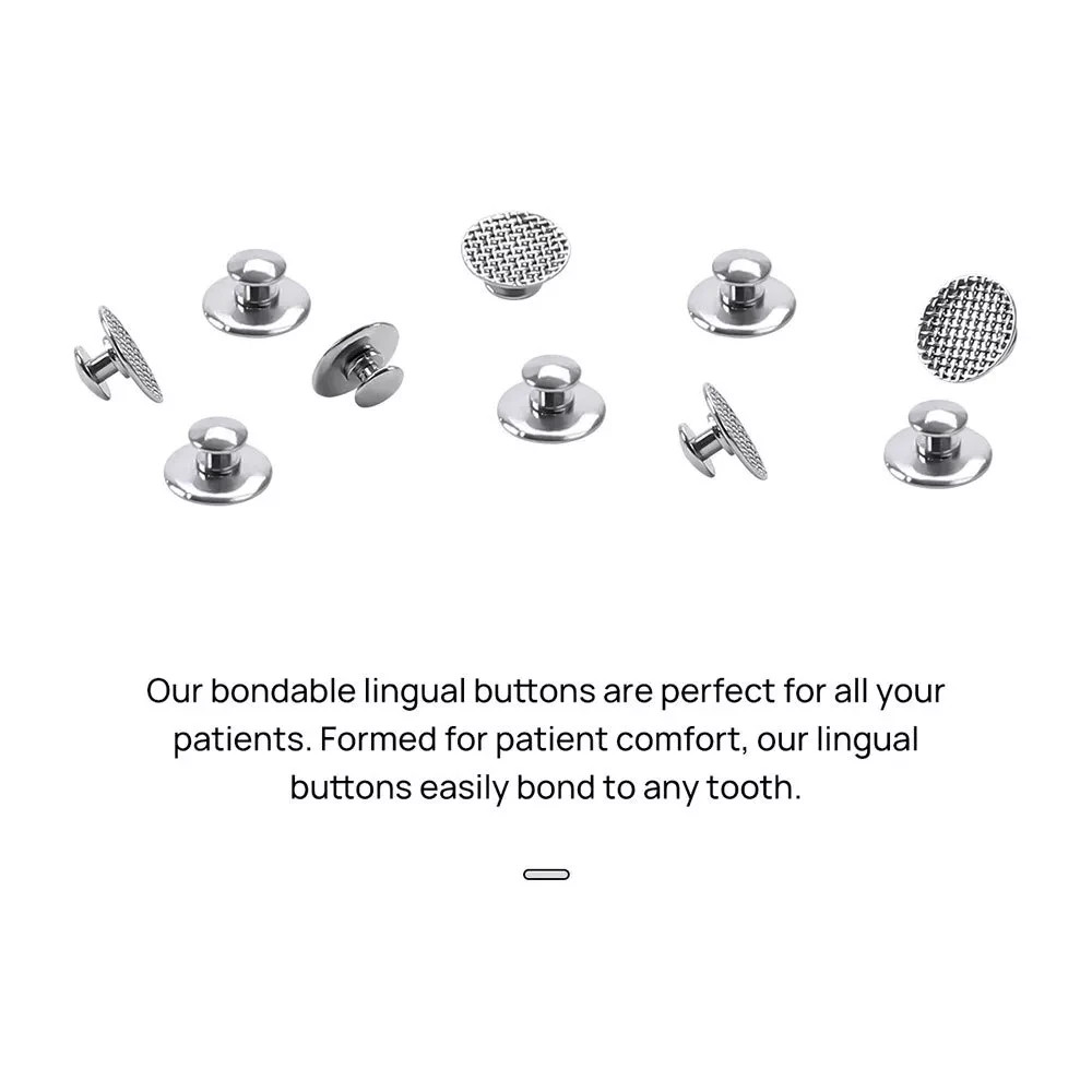 10 Pcs/Pack Dental Orthodontic Round Lingual Button Bondable Mesh Base Split