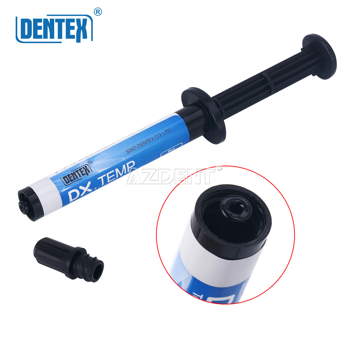 20pack Dentex DX.TEMP Dental Composite Resin 2.5g Temporary Flow Light Cure Blue