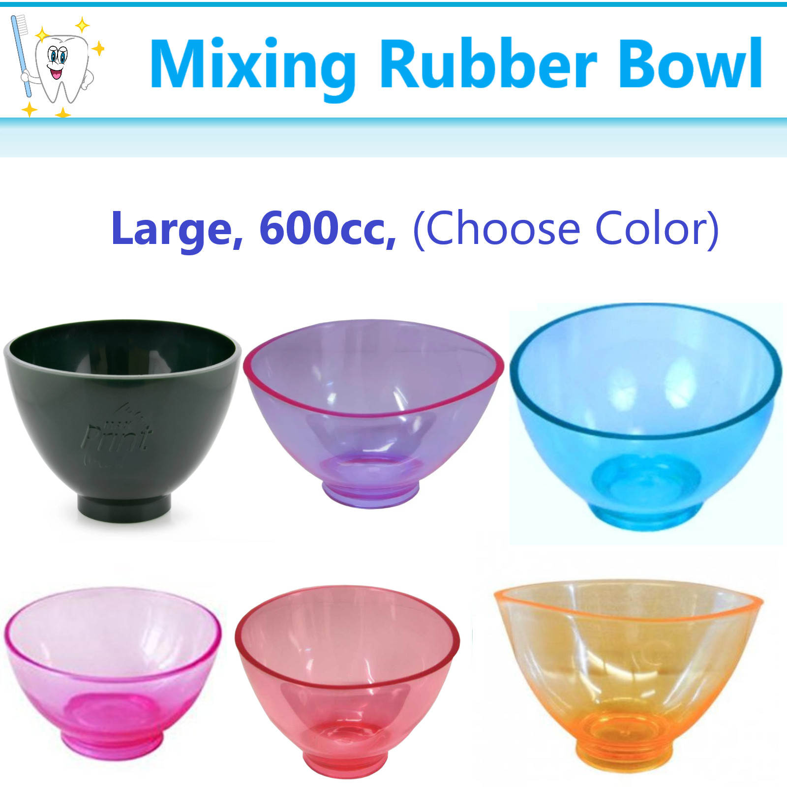 Dental Lab Flexible Rubber Impression Mixing Alginate Bowl – Small, Medium Large
