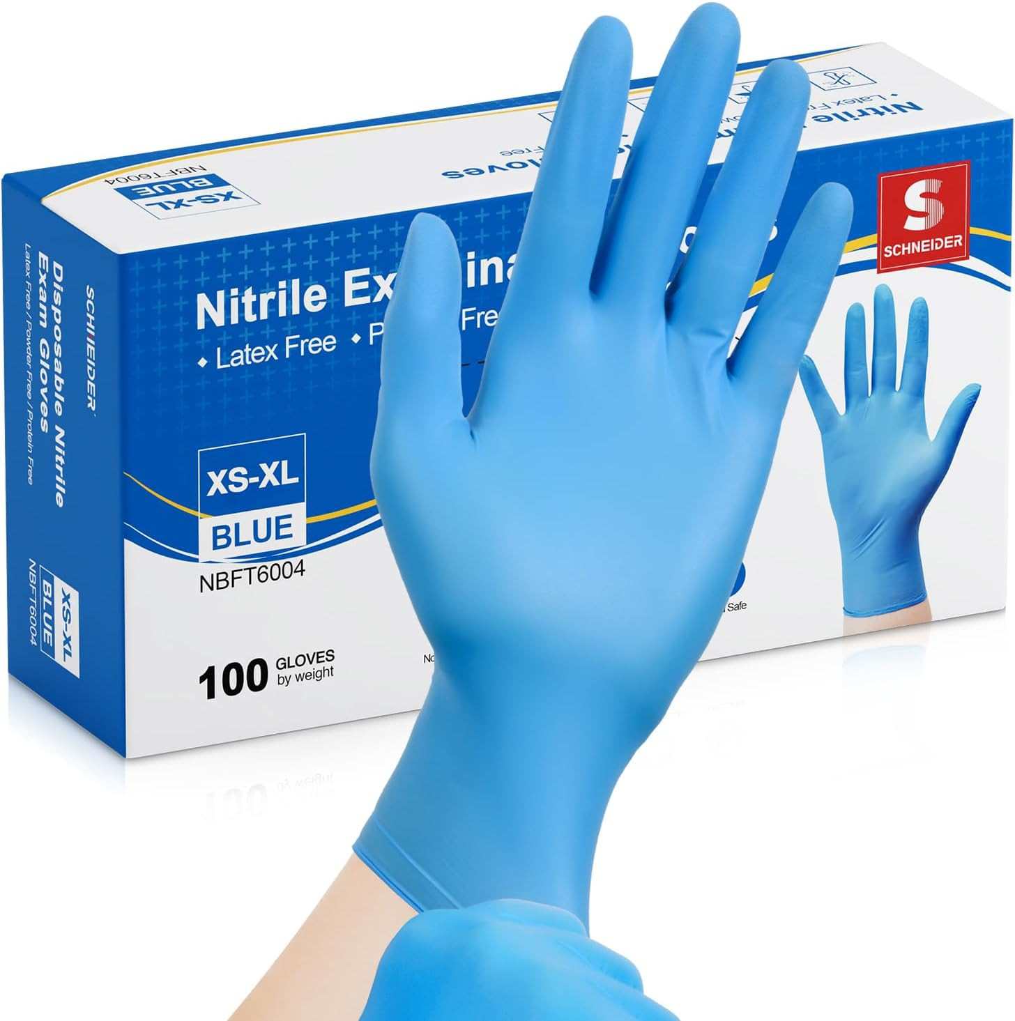 Nitrile Exam Gloves, Medical Grade Blue Disposable Gloves Latex Free, Rubber Glo