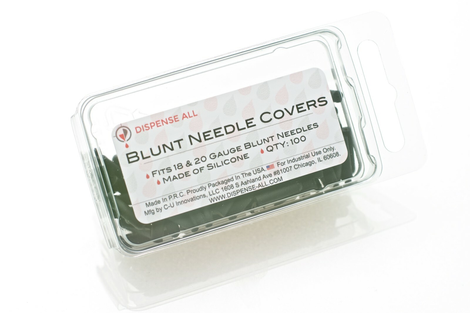 Dispense All – Blunt Needle Covers, Black, Fits 18 & 20 Gauge