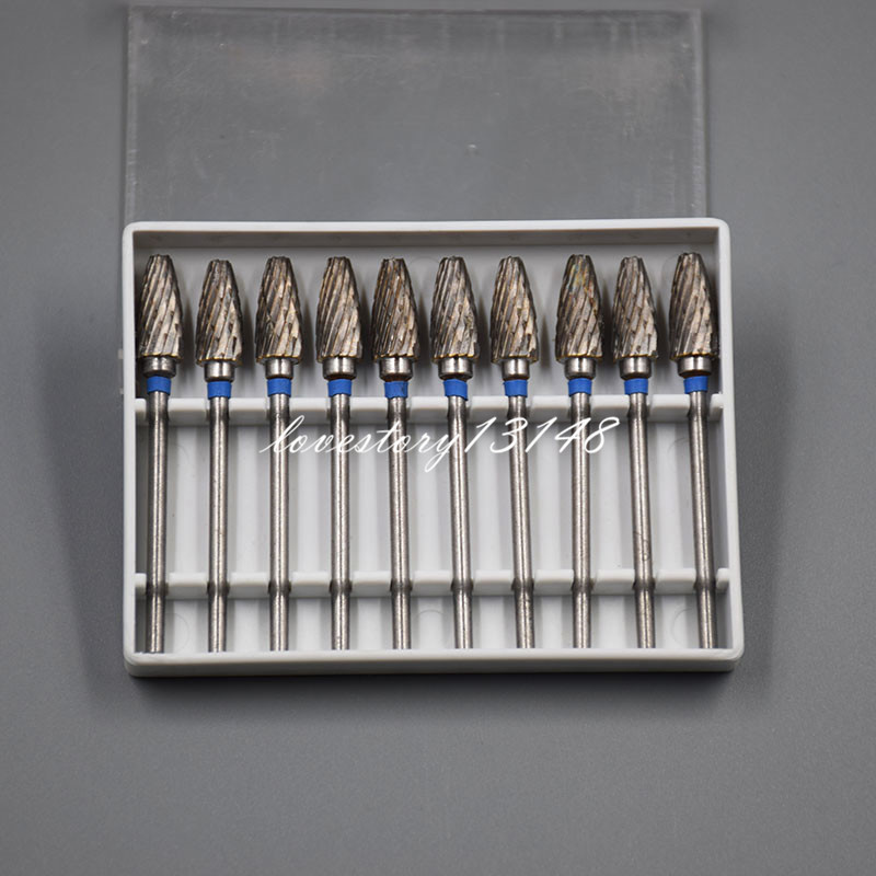 10 Pcs Dental Lab Clinic HP Tungsten Carbide Steel Burs Cutters 2.35mm L4 & F6