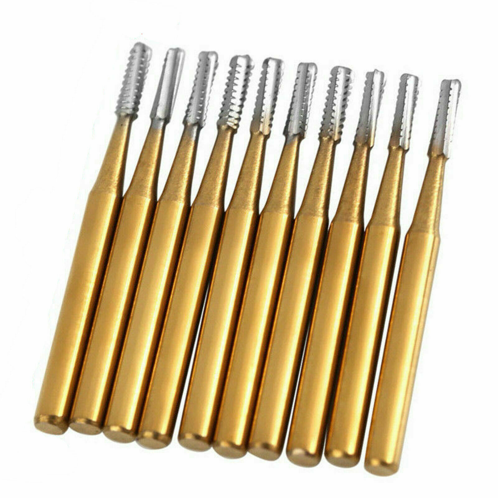 10Pcs Dental Tungsten Carbide Burs Crown Cutter Cutting Transmetal FG 1957