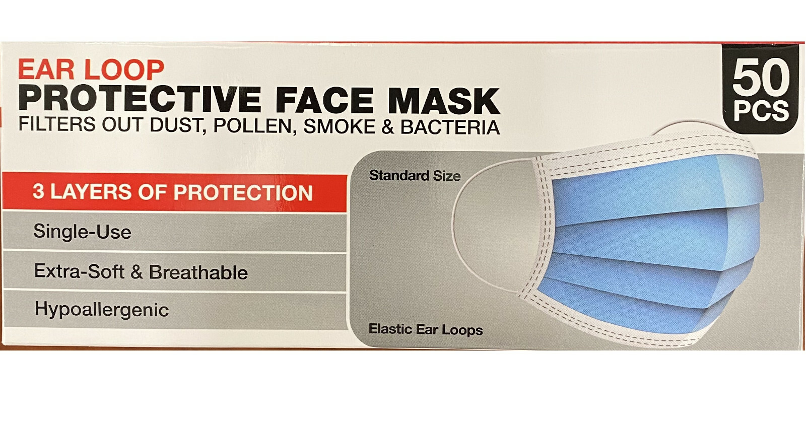 2000 PCS Face Mask Surgical Dental Disposable 3-Ply Earloop Mouth Cover Masks