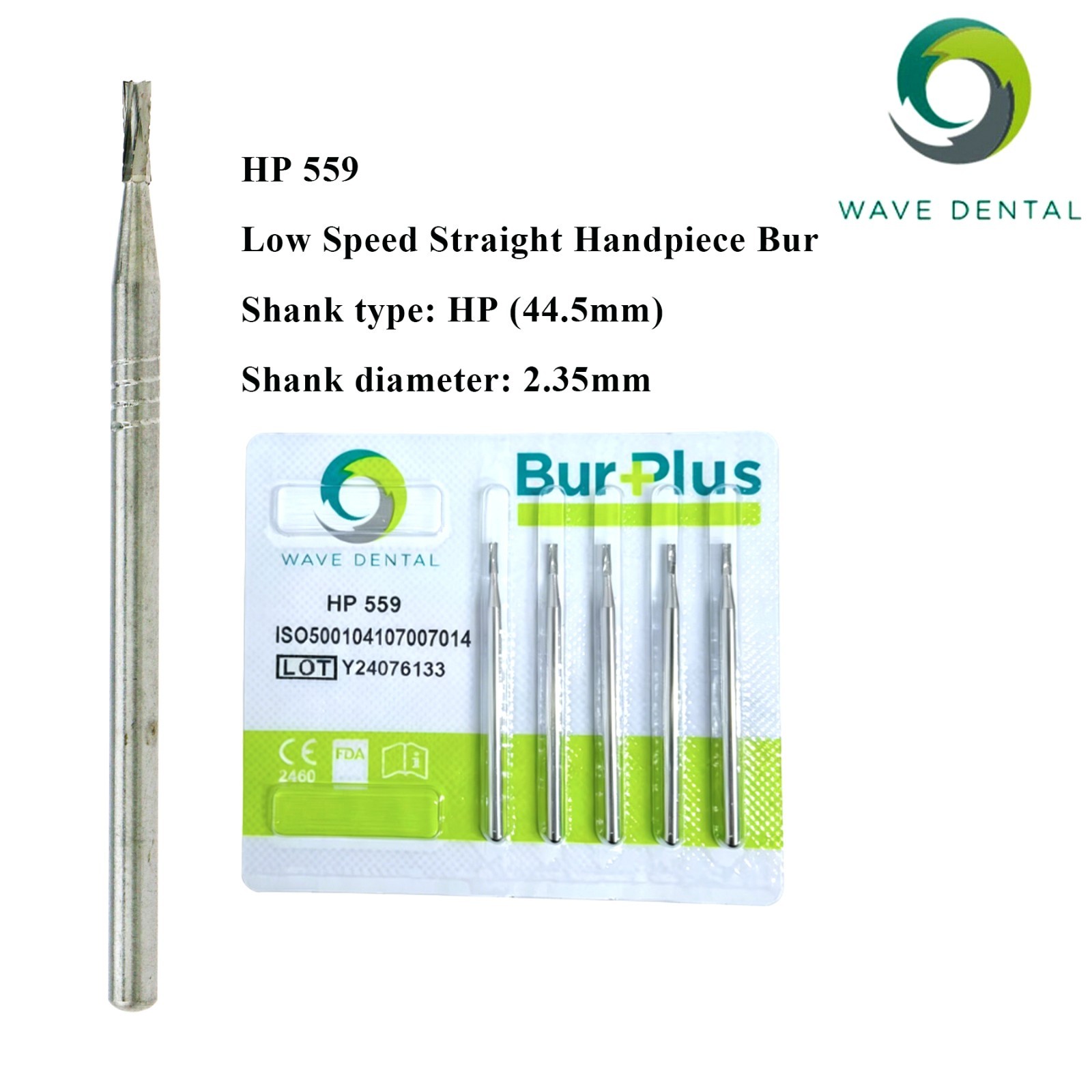 US Wave Dental Carbide Straight Fissure Surgical HP Burs For Low Speed Straight