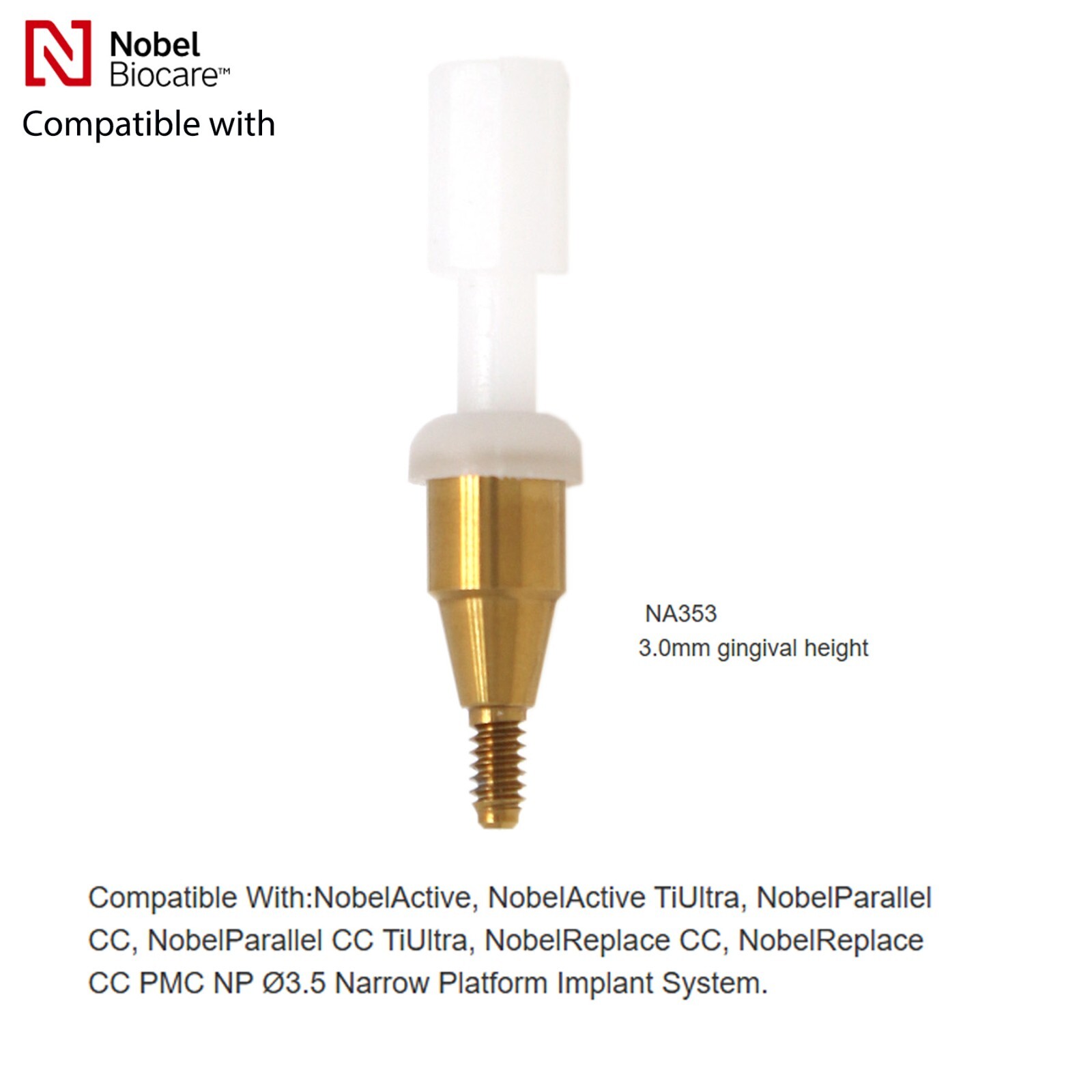 US Locator Abutment Compatible Nobel Active Conical Connection Internal RP/NP