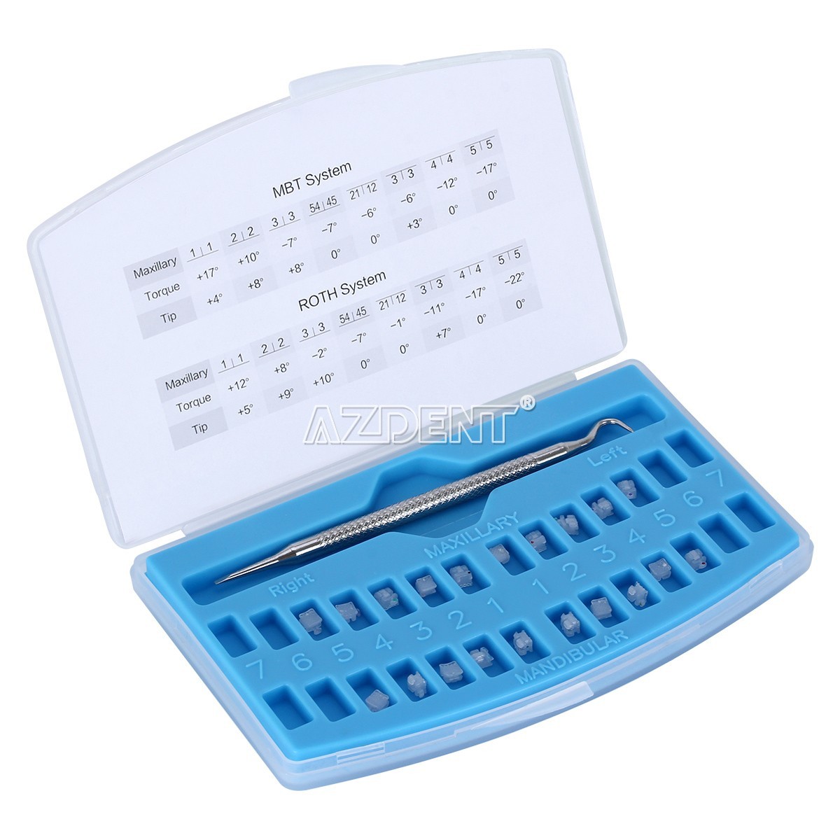 AZDENT Dental Ortho Self Ligating Clear Ceramic Bracket Braces ROTH 022 Hook 345