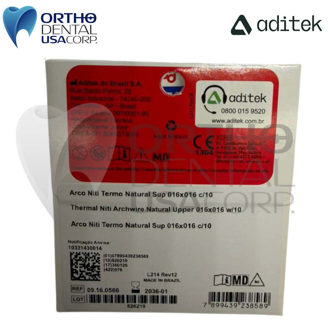 Thermal Niti Archwire Natural Upper 016×016 pack x 10 Orthodentalusa USA seller