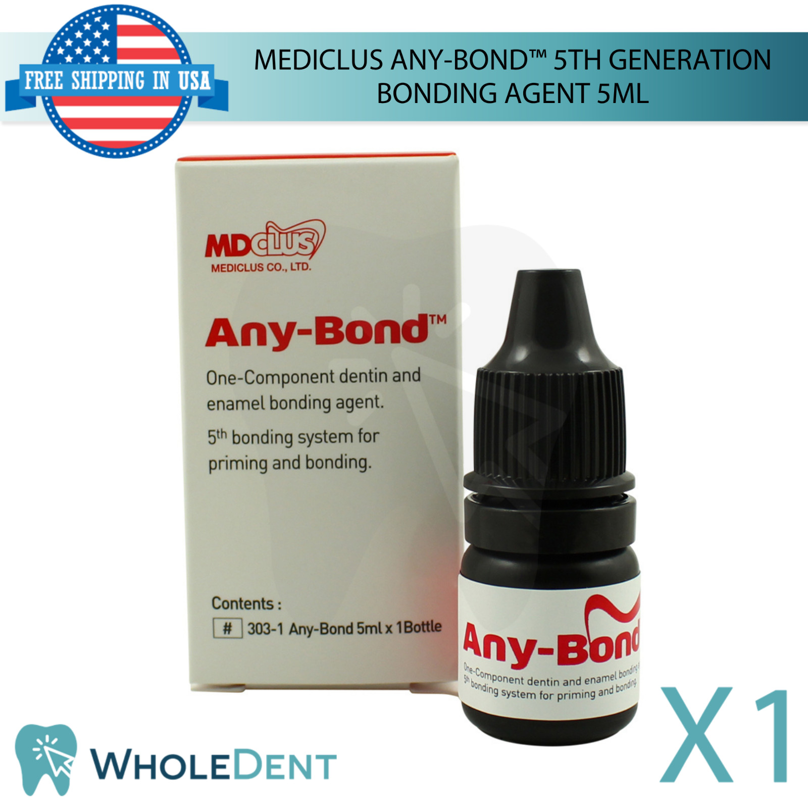 Dental Any-Bond™ 5th Gen Bonding Agent 5ml Light Cure One Step Application
