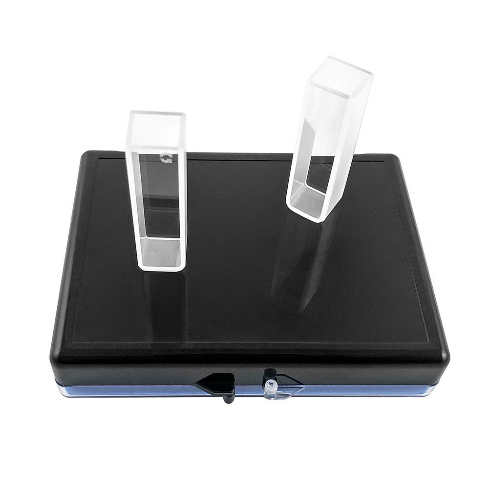 10mm Square UV Quartz Cuvettes 2-Pack, Sealable, 190-2500nm, 2 Clear Sides UVVIS
