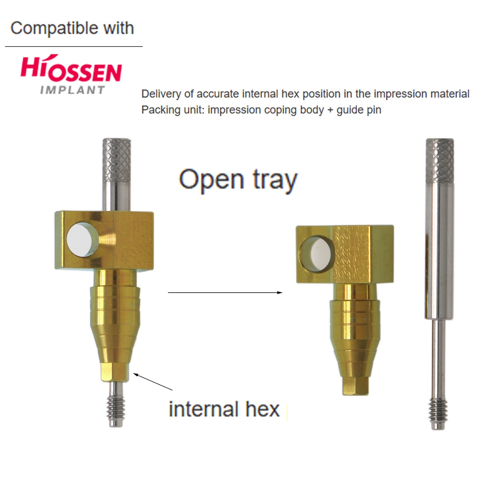 US Hiossen Mini/Regular Lab Analog Open Closed Tray Impression Coping Transfer