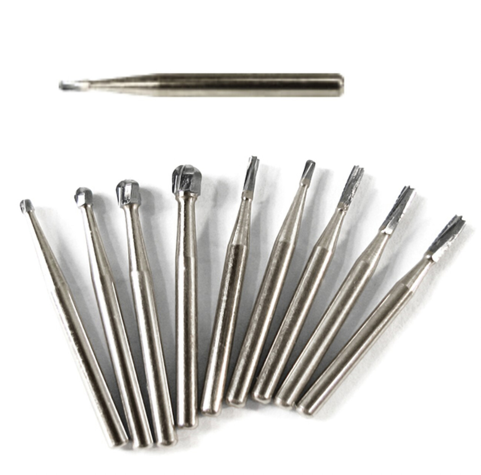 Dental Tungsten Carbide Steel Burs FG Drills Round Pear Taper Fissure Cutter