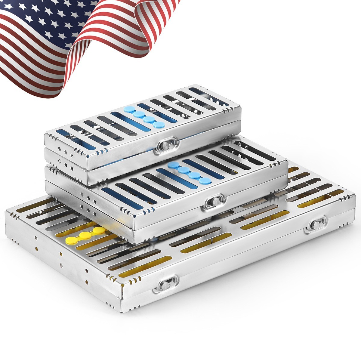 AZDENT Dental Sterilization Cassette Rack Box Tray Surgical Instrument Autoclave