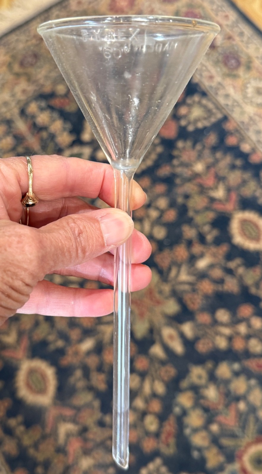 Corning PYREX Glass 60° Angle Long Stem Filling Funnel