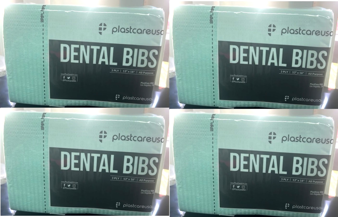 4x Dental Disposable Patient Bibs BLUE 13″ x 18″ 3-Ply Pape 200/Packs /green