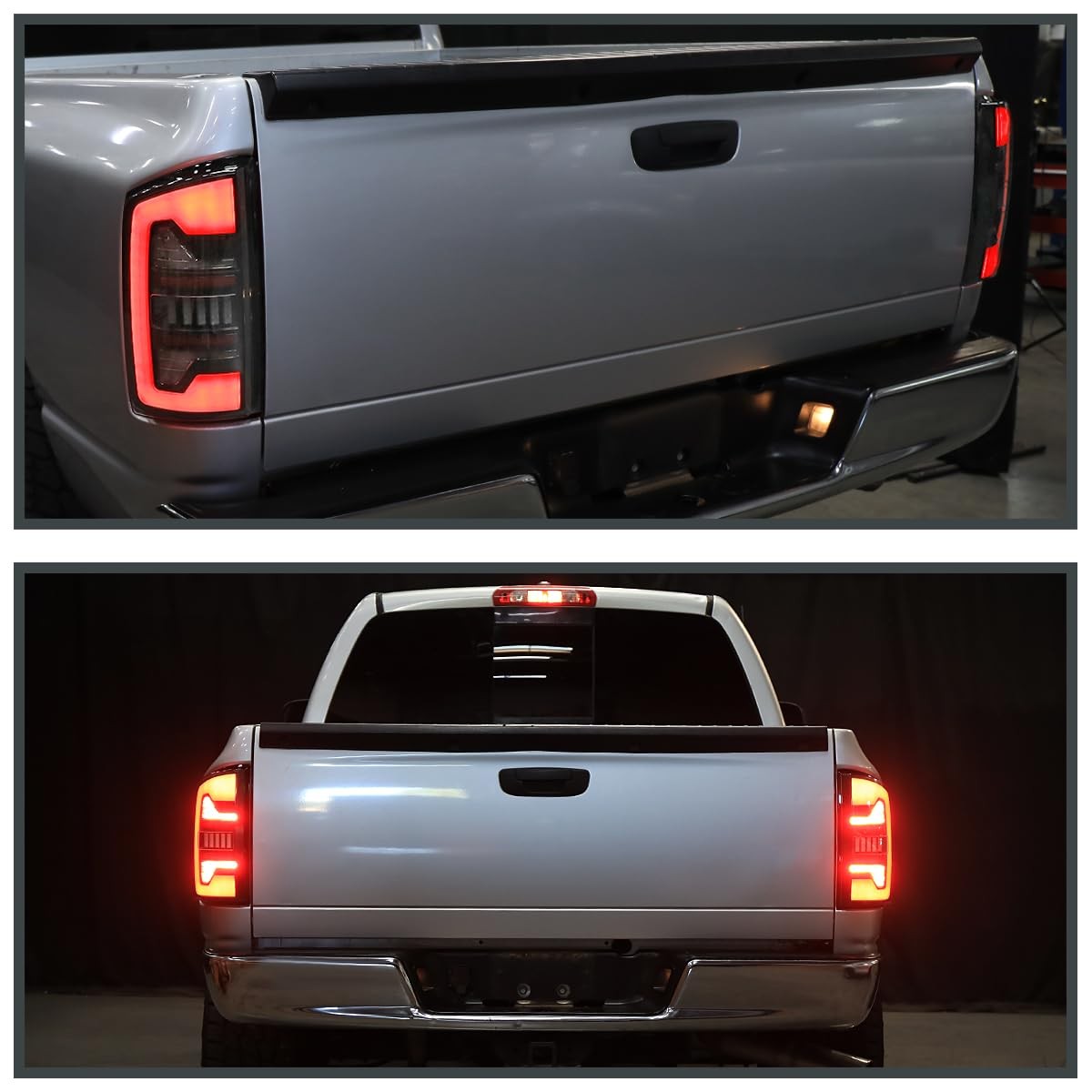 Black Tail Lights w/Red LED 2007-2008 Dodge Ram 1500 2500 3500 Left Right Pair