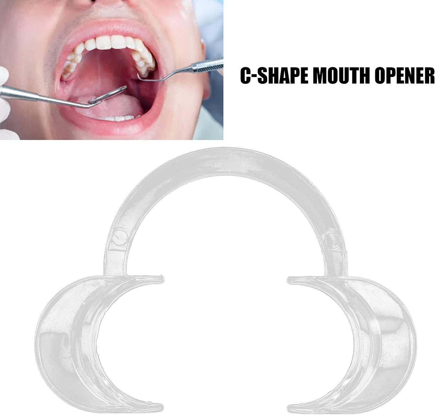 20 Pieces (Size M) C-Shape Teeth Whitening Cheek 20 Count (Pack of 1), Clear