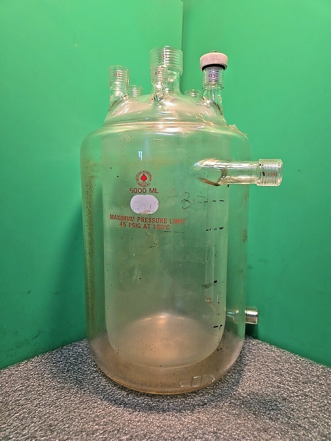 Ace Glass 5 Liter Jacketed Pressure Vessel | Max 45 PsI Jacketed Reactor 5000 ml