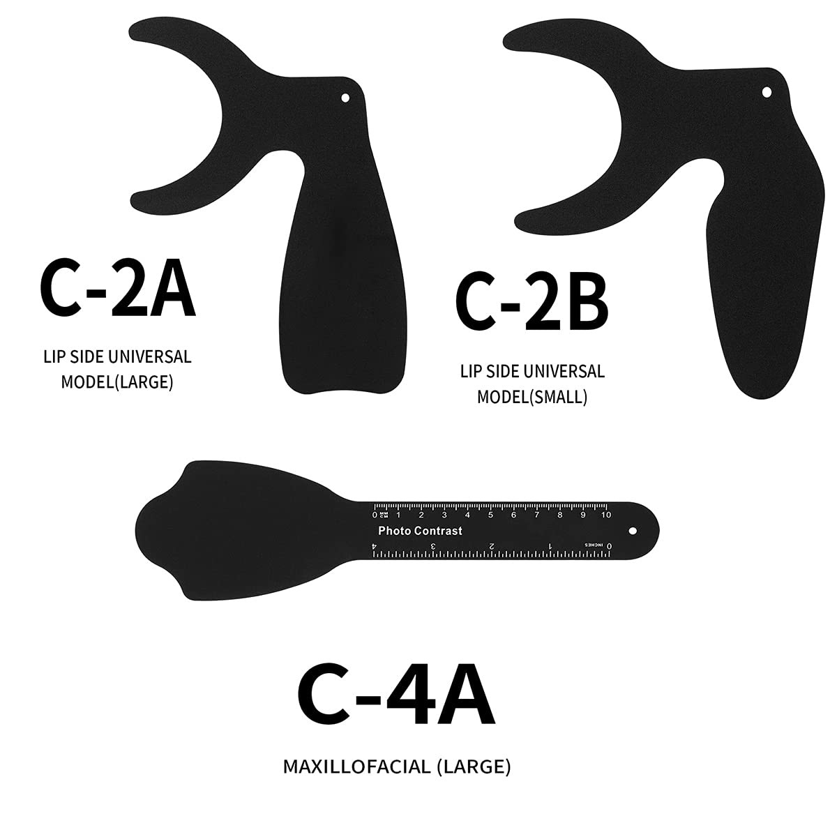 6 Pcs Dental Photography Contraster, 6 Size Black Background Board
