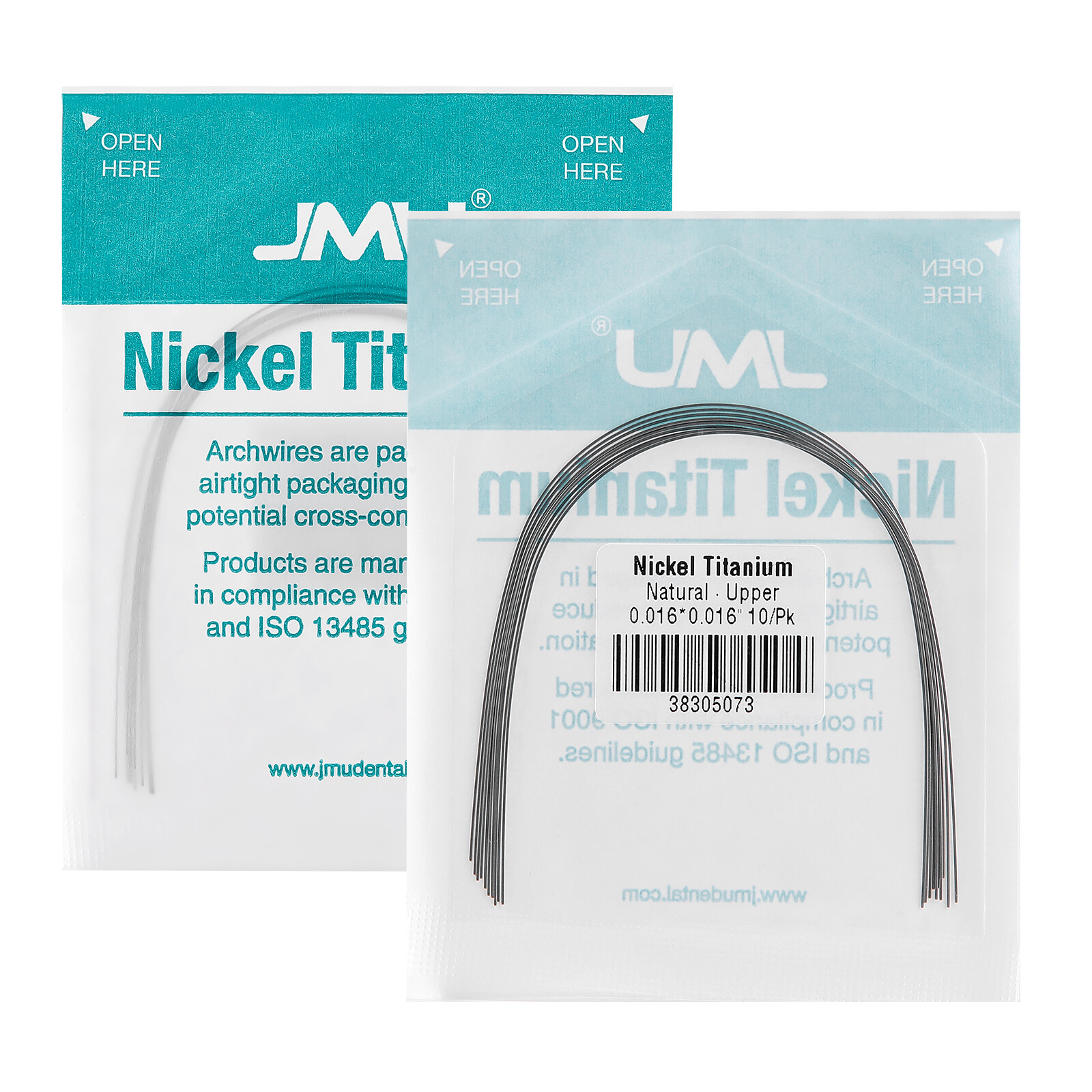 JMU 10PCS Ortho NiTi Super Elastic Arch Wire Full Size Natural Round/Rectangular