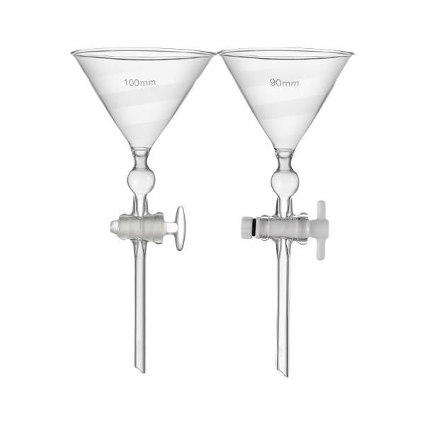 Chemistry Lab Glass Funnel 80mm-100mm PTFE/Glass Piston Separation CA