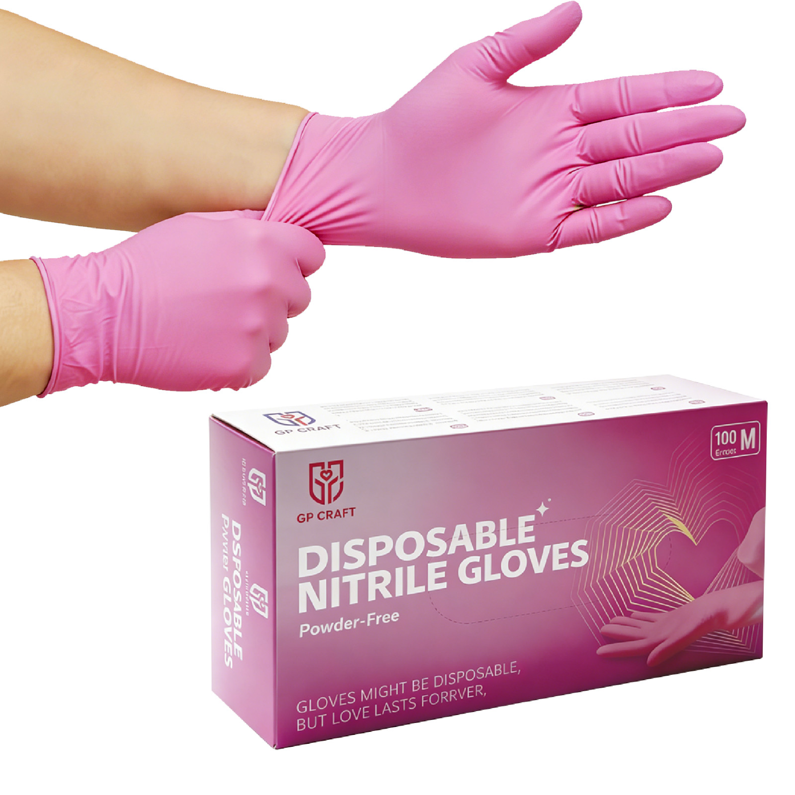 100Pcs Disposable Nitrile Gloves 3-mil Latex Free Gloves Food Safe Cleaning