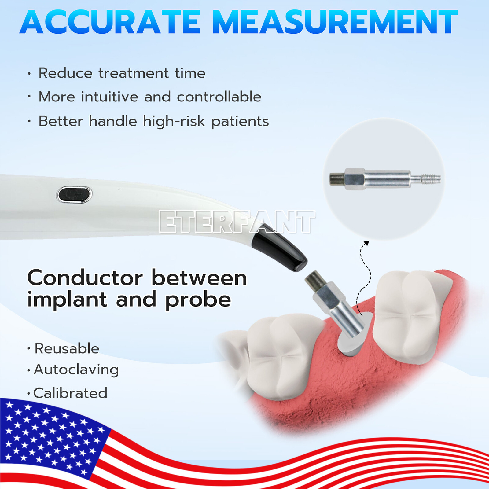 ETERFANT Dental Monitor Osseointegration RFA Inplant Stability Test Unit ISQ USA