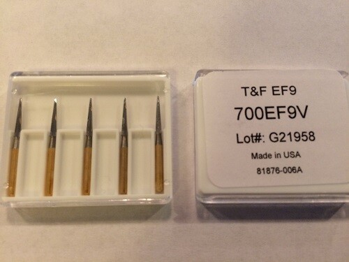 EF9 Premium Solid Carbide 1-Piece Construction Needle Bur Safe End 12 Blades 5pk