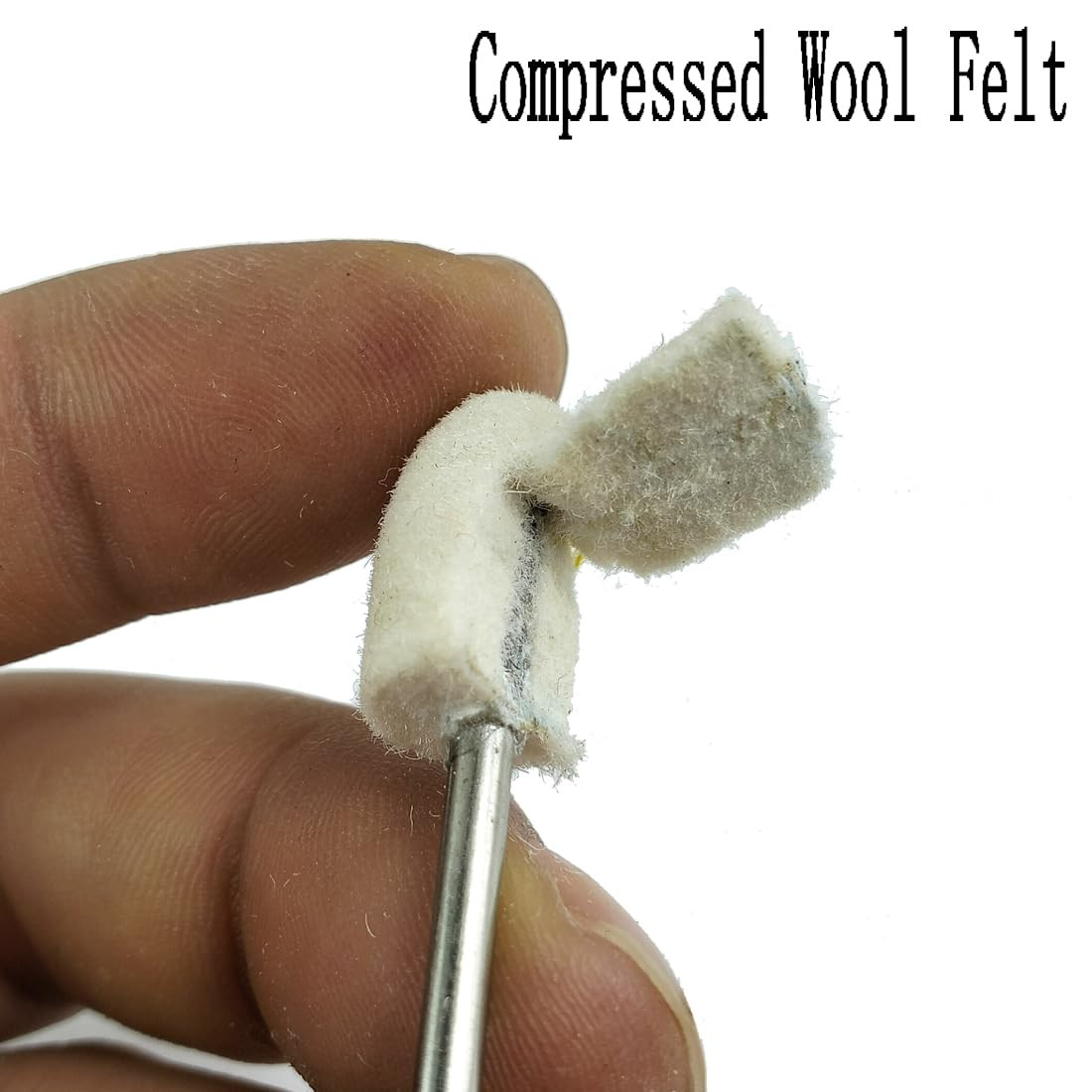 40 Pcs Bullet Shape Wool Polishing Bits – 1/8” Shank Wool Felt Buffing