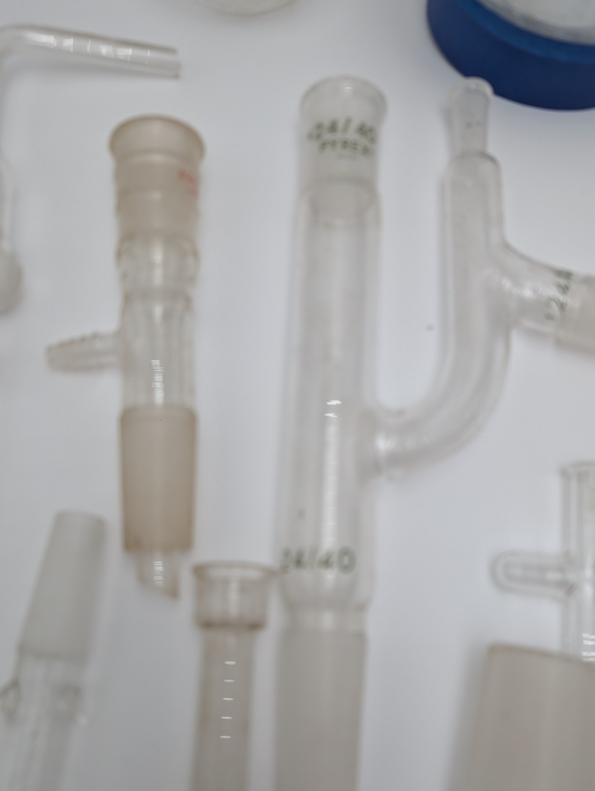 Lot of Vintage Laboratory Glassware 21pcs (Pyrex) Connectors + More