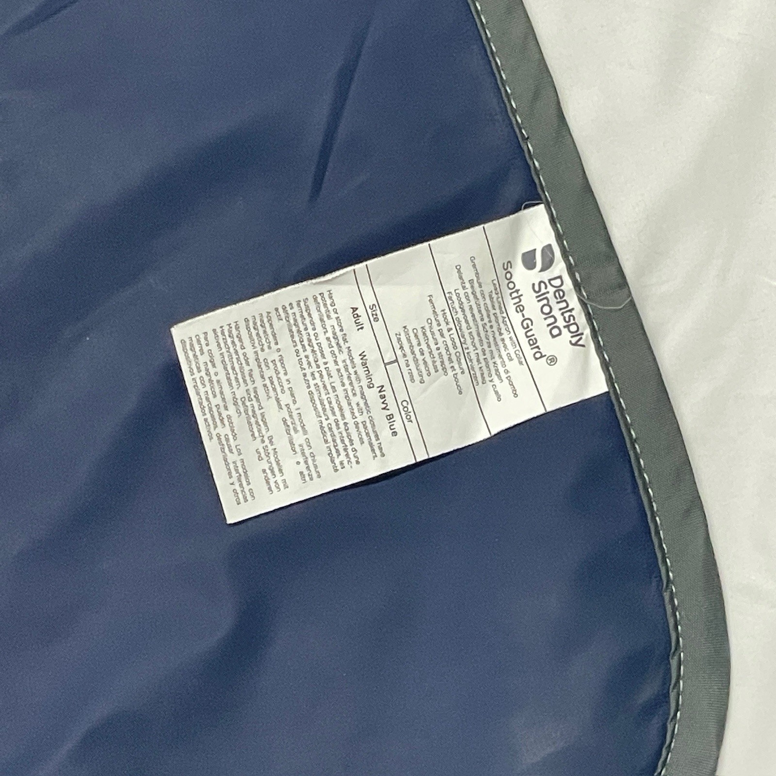 Dentsply Sirona ADULT Sooth-Guard Navy Blue Lead-Lined Apron with Collar
