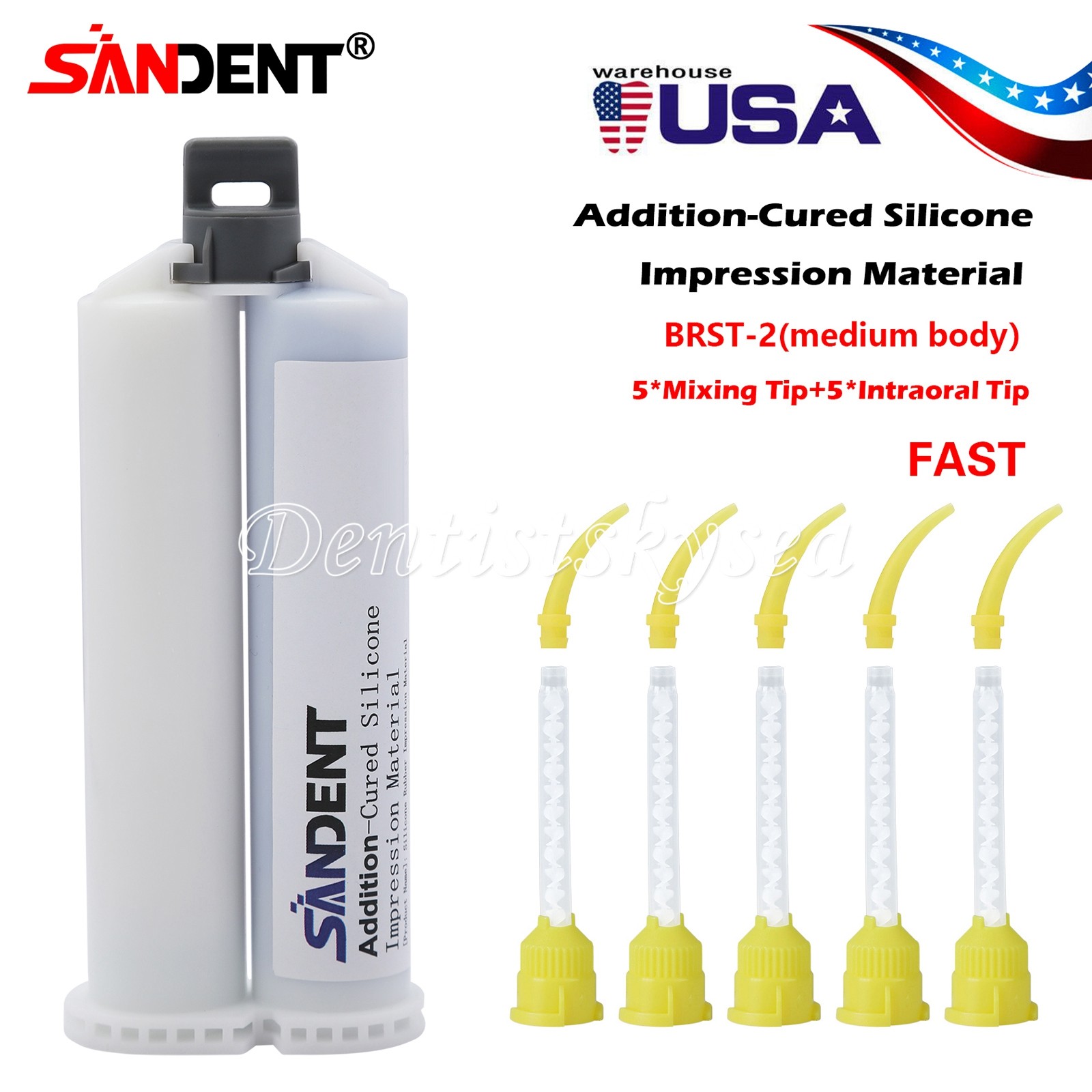 Medium Body Fast Rapid Set Dental Impression Material 50mL Cartridge VPS PVS