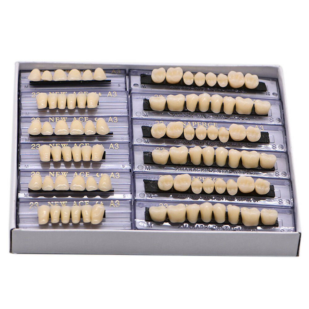 168pcs Acrylic Resin Denture 23#A3 Shade Dental Teeth Upper Lower Full Set Tooth