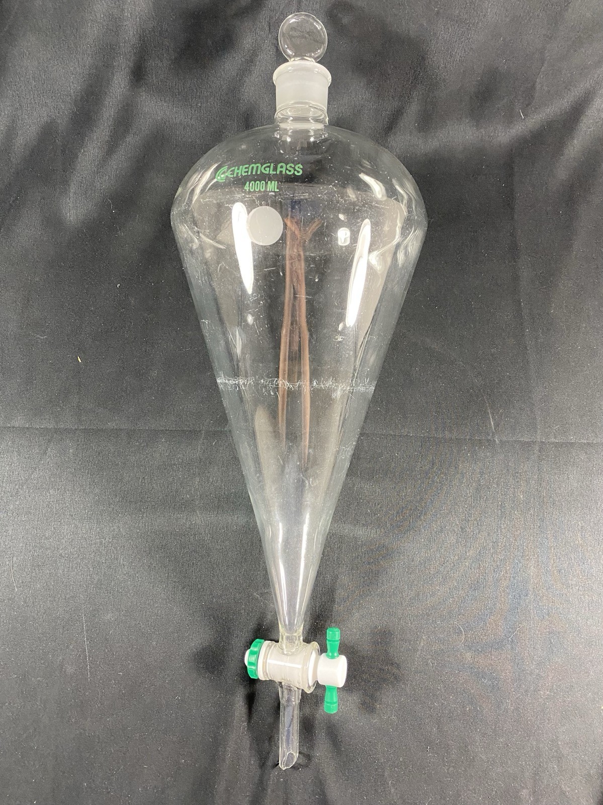 CHEMGLASS 4000mL Squibb Separatory Funnel w/ Stopcock #38 Neck CG-1747-09
