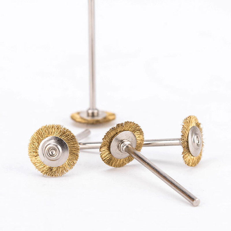 10Pcs Dental Copper Brass Wire Brush Polishing Wheel Polishes 19mm/22mm/25mm USA