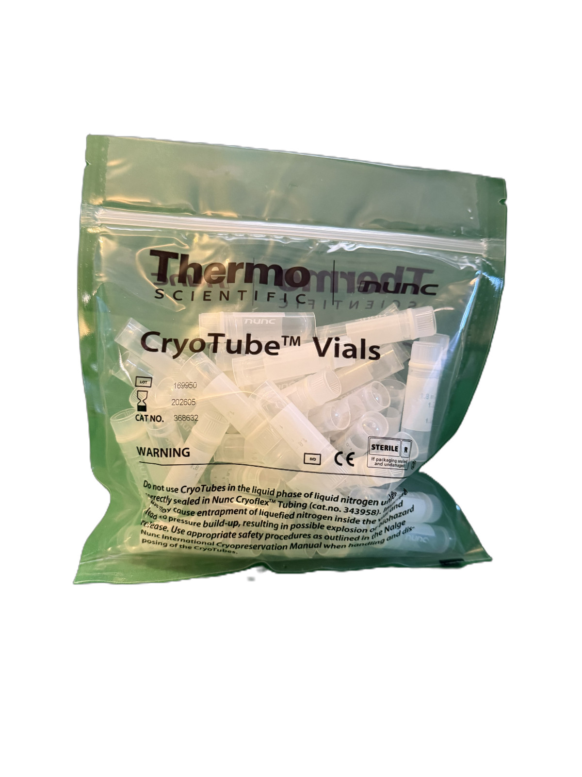NUNC THERMO SCIENTIFIC 1.8mL Round PP Internal Cryogenic Tubes 368632 (450/Case)