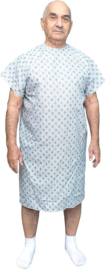 6 PACK – Reusable Hospital Gowns for Men Medical Patient Gowns with Back Ties