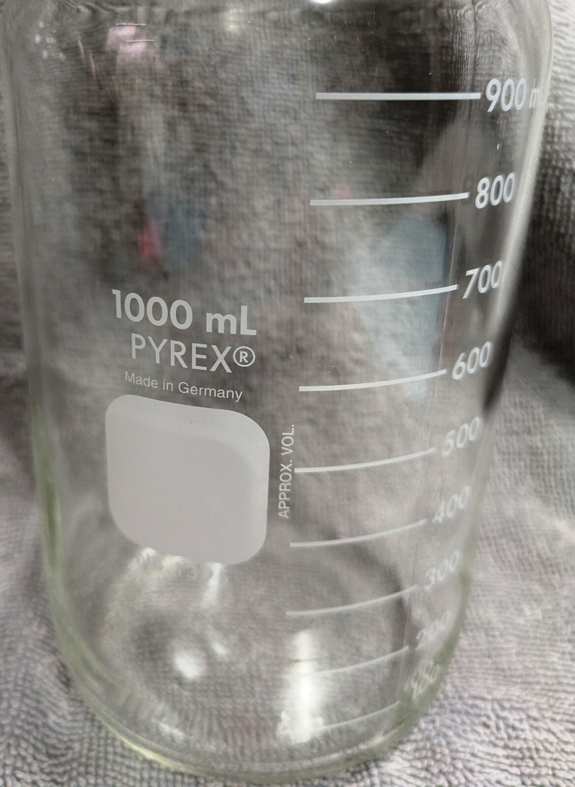x2 PYREX 1000 ml 1L Glass Media Bottle with Cap #1395 Made in Germany