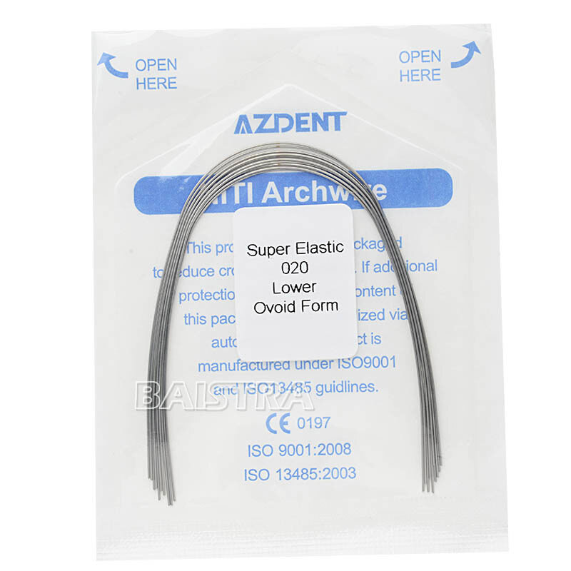 10PCS AZDENT Dental Orthodontic Supper Elastic Niti Round Arch Wire 0.20 Lower