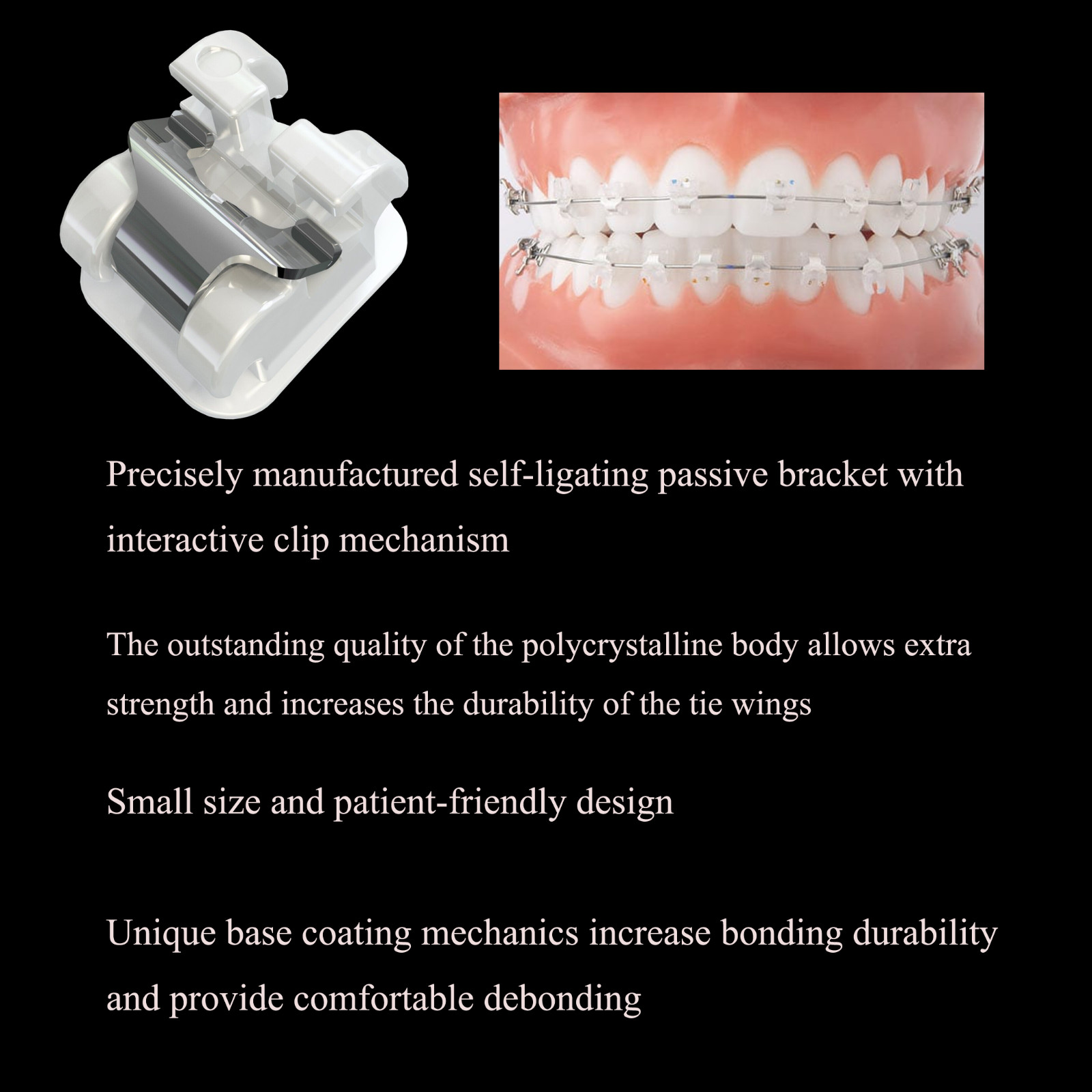 Empower Clear Orthodontic Self Ligating Bracket Ceramic Clear Roth 0.022 345w/h
